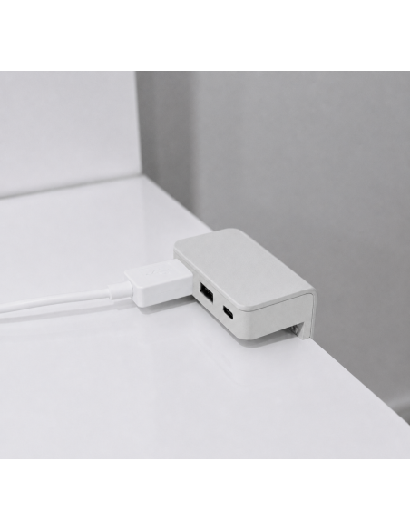 USB/T CHARGER A-C ALLUMINIO | Doppia presa USB da appoggio | Colore Alluminio | Caricatore USB e USB-C| Voltaggio 12V