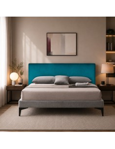 TESTIERA VELLUTO | Colore: Petrolio | Cucitura: Righe | Dimensioni: 180X80