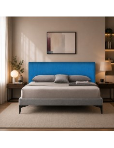 TESTIERA VELLUTO | Colore: Blu | Cucitura: Righe | Dimensione: 180x80 cm