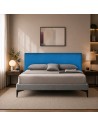 TESTIERA VELLUTO | Colore: Blu | Cucitura: Righe | Dimensioni: 180X80