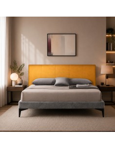 TESTIERA VELLUTO | Colore: Ocra | Cucitura: Righe | Dimensioni: 180 x 80 cm