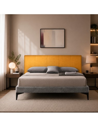 TESTIERA VELLUTO | Colore: Ocra | Cucitura: Righe | Dimensioni: 180 x 80 cm