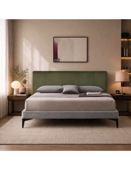 TESTIERA VELLUTO | Colore: Verde Bosco | Cucitura: Righe | Dimensione: 180x80 cm