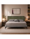TESTIERA VELLUTO | Colore: Verde Bosco | Cucitura: Righe | Dimensione: 180x80 cm