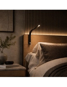 SILKA USB NERA | Lampada LED Flessibile con attacco USB | Accensione Touch | Lampada: Nera | Luce: NW | Voltaggio: 12V