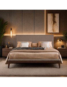 TESTIERA | Spalliera in Ecopelle | Colore Taupe | Cucitura Righe | Dimensioni 160X60