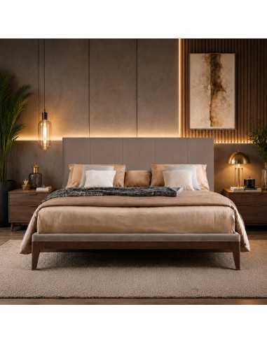 HEADBOARD | Faux Leather Headboard | Taupe Color | Striped Stitching | Dimensions 160X60