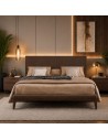 HEADBOARD | Faux leather Backrest | Color: Elephant | Striped Stitching | Dimension: 160X60