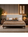TESTIERA | Spalliera in Ecopelle | Colore Ice | Cuciture Righe | Dimensioni L.160 H.60 |