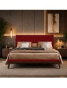 TESTIERA | Spalliera in Ecopelle | Colore Rosso | Cuciture Righe | Dimensioni 160X60