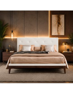 TESTIERA | Spalliera in Ecopelle | Colore Bianco | Cuciture Rombo | Dimensione 160X60