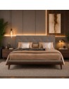 TESTIERA | Spalliera in Ecopelle | Colore Taupe | Cuciture Rombi | Dimensioni L.160 H.60