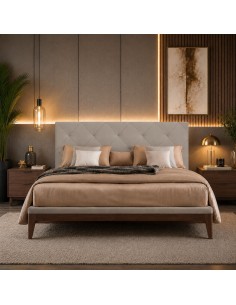 TESTIERA | Spalliera in Ecopelle | Colore Grigio | Cucitura Rombo | Dimensione 160X60