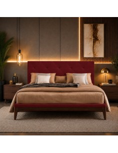 TESTIERA | Spalliera in Ecopelle | Colore Rosso | Cuciture Rombi | Dimensioni L.160 H.60