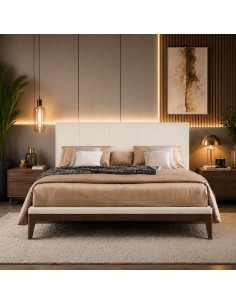 TESTIERA | Spalliera in Ecopelle | Colore Bianco | Cuciture Righe | Dimensione 180X80