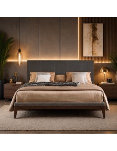 TESTIERA | Spalliera in Ecopelle | Colore Grigio Scuro | Cuciture Righe | Dimensioni L.180 H.80
