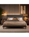 TESTIERA | Spalliera in Ecopelle | Colore Grigio Scuro | Cuciture Righe | Dimensioni L.180 H.80