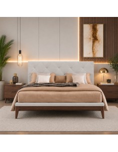 TESTIERA | Spalliera in Ecopelle | Colore Ice | Cuciture Rombi | Dimensioni L.180 H.80