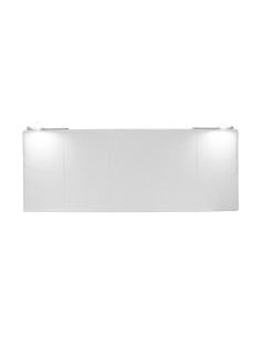 TESTIERA | Spalliera in Ecopelle con 2 Lampade a Led Touch | Colore Bianco | Cuciture Righe | Dimensioni L.180 H.80 2