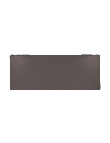 TESTIERA | Spalliera in Ecopelle con 2 Lampade a Led Touch | Colore Grigio Scuro | Cuciture Righe | Dimensioni L.180 H.80