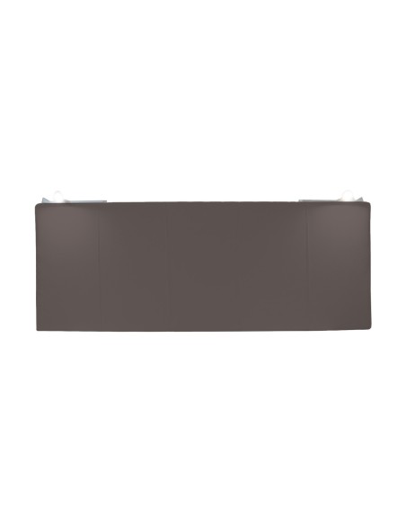 TESTIERA | Spalliera in Ecopelle con 2 Lampade a Led Touch | Colore Grigio Scuro | Cuciture Righe | Dimensioni L.180 H.80