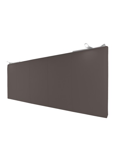 TESTIERA | Spalliera in Ecopelle con 2 Lampade a Led Touch | Colore Grigio Scuro | Cuciture Righe | Dimensioni L.180 H.80
