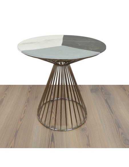 TIPI Side Table | Real Stone - Zaha Stone | Base 42x33 cm | Height 44 cm