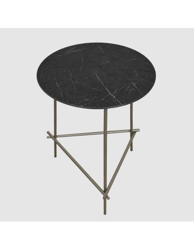 Tavolino AKELA | Colore: Metallic Grey | Dimensione Base: 37 cm | Altezza 49 cm
