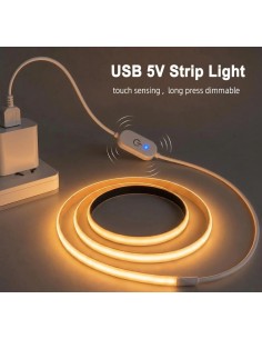 COB USB-C Profile | Flexible LED profile with USB-C connection | Light: Cold | Dimensions: 3m length 2