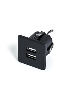 USB/S CHARGER SQUARE | Recessed dual USB socket | Color: Black | USB Charger | Voltage: 12V