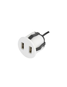 USB/R CHARGER ROUND | Recessed dual USB socket | Color: White | USB Charger | Voltage: 12V