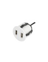 USB/R CHARGER ROUND | Recessed dual USB socket | Color: White | USB Charger | Voltage: 12V