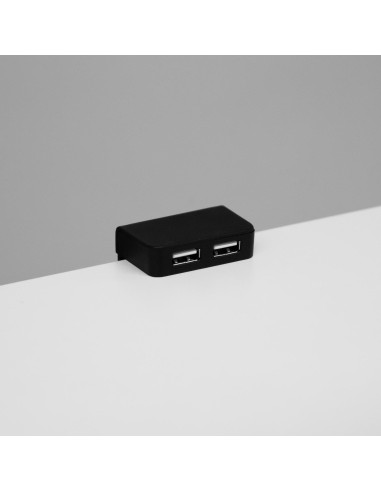 USB/T CHARGER BLACK | Surface-mounted dual USB socket | Color: Black | USB Charger | Voltage 12V