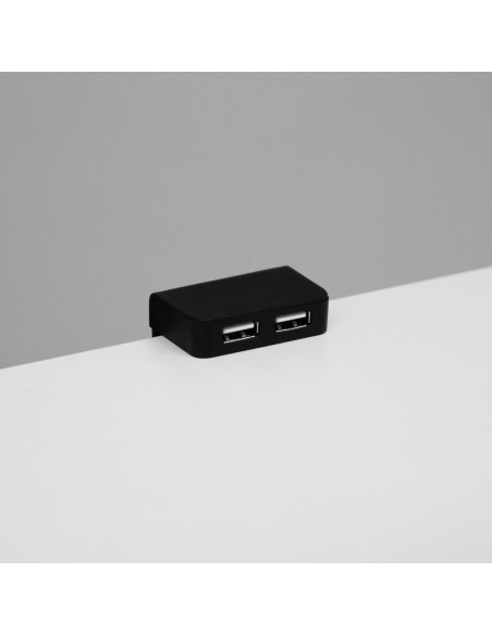 USB/T CHARGER BLACK | Surface-mounted dual USB socket | Color: Black | USB Charger | Voltage 12V