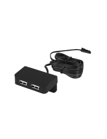 USB/T CHARGER BLACK | Surface-mounted dual USB socket | Color: Black | USB Charger | Voltage 12V