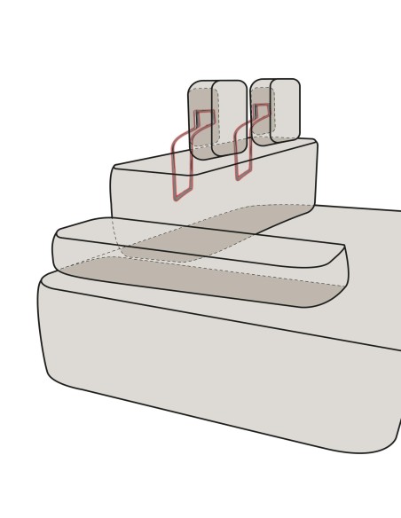 H22 | SET of 2 pieces | Headrest for sofas | Chrome-plated removable headrest