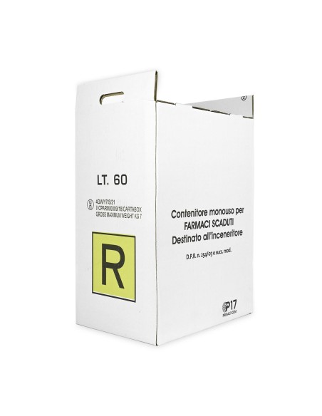 PORTARIFIUTI FARMACI SCADUTI | Set da 10 pz x 60 L | Contenitore monouso per farmaci scaduti |