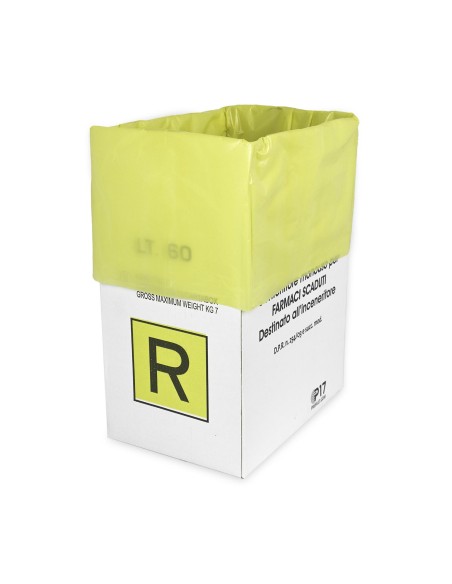 PORTARIFIUTI FARMACI SCADUTI | Set da 10 pz x 60 L | Contenitore monouso per farmaci scaduti |