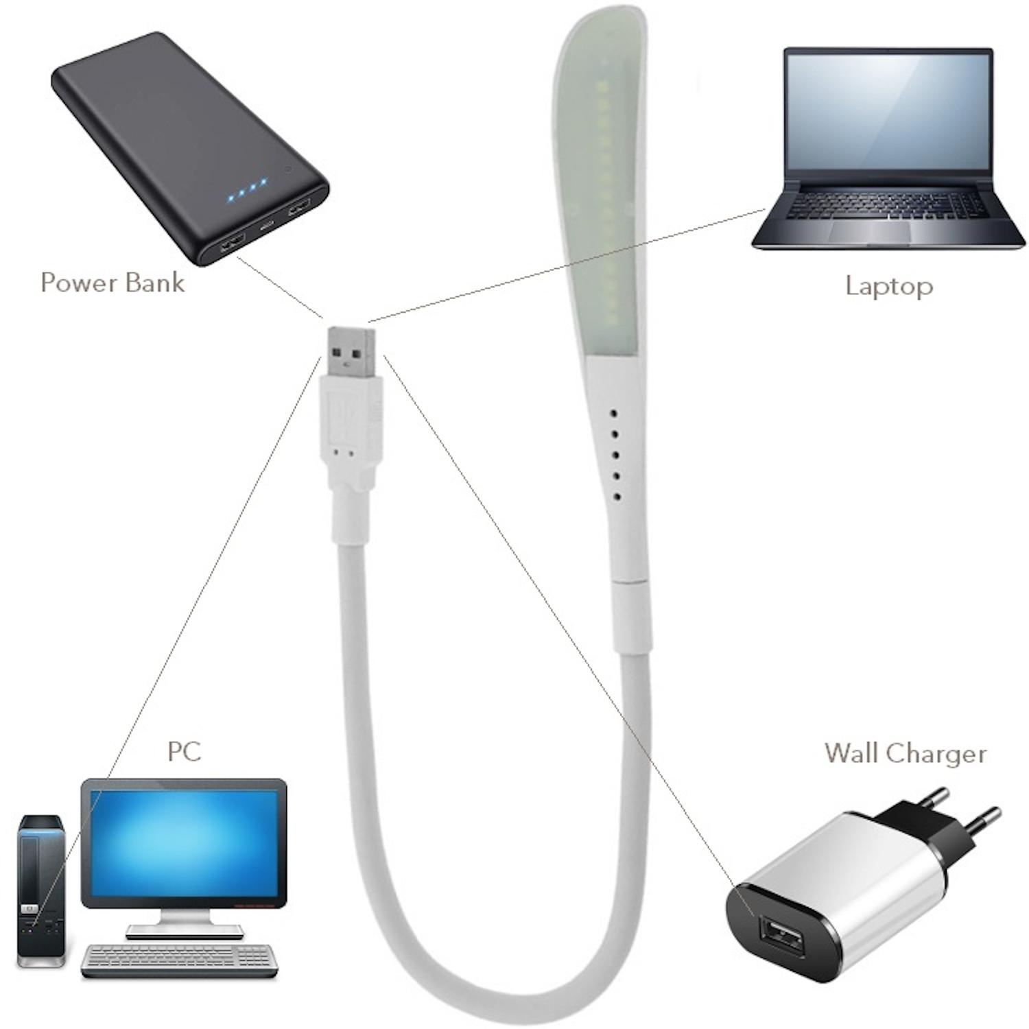 SILICONE flessibile USB Luce LED Lampada per la lettura della tastiera Notebook Laptop PC Mac 