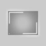 SP3, Specchio a LED Rettangolare, Specchio Bagno con profili luce, Specchio da parete con illuminazione LED, Accensione Touch, Dimensioni  80x65cm