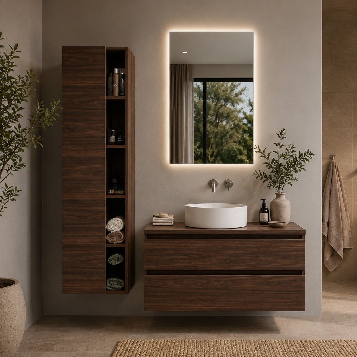 SP1 | Specchio a LED Rettangolare | Specchio Bagno Retroilluminato | Specchio da parete con illuminazione LED | Dimensioni 80...
