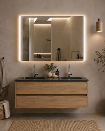 SP2 | Specchio a LED Rettangolare | Specchio Bagno con profili luce | Specchio da parete con illuminazione LED | Interruttore...