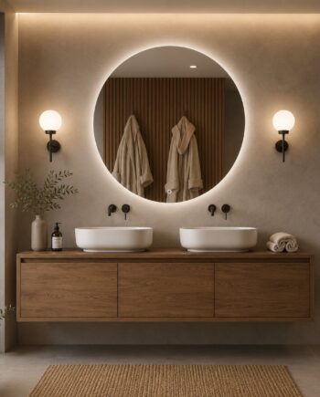 SP10 | Specchio a LED Rotondo | Specchio Bagno a cerchio con luce | Specchio da parete con illuminazione LED | Accensione Tou...