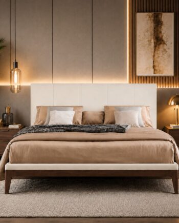 Testiera in Ecopelle | Bianco | Righe | 160X60 |