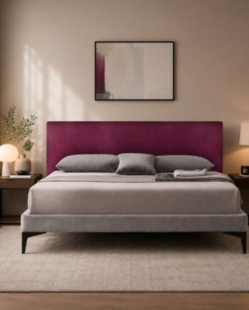 Testiera in Velluto | Bordeaux | Righe | 180X80 |