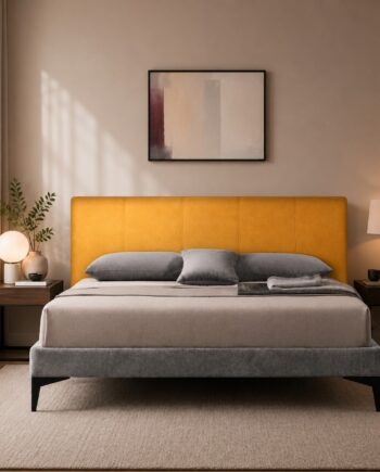 Testiera in Velluto | Ocra | Righe | 180X80 |