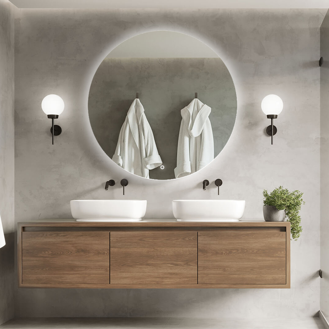 Specchio bagno con luce 70x50 cm con lampada led ed accensione touch