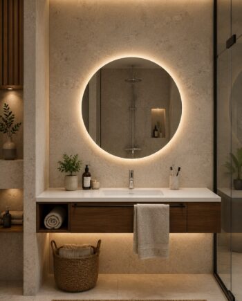 SP18 | Specchio a LED Rotondo | Luce Naturale | Accensione Touch | 110x110cm |