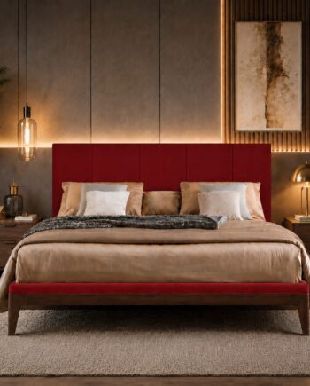 Testiera in Ecopelle | Rosso | Righe | 160X60 |