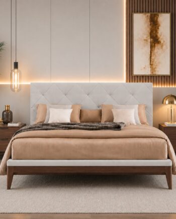 TESTIERA | Spalliera in Ecopelle | Colore Ice | Cuciture Rombi | Dimensioni L.160 H.60 |